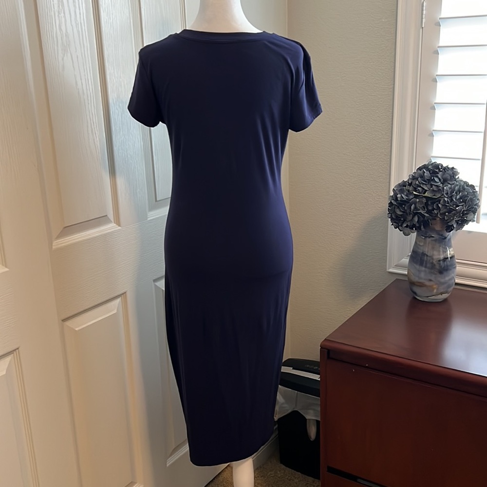 Amazon Women’s Navy Short Sleeve Crew Neck Midi Dress Size Small NWOT - Picture 6 of 10
